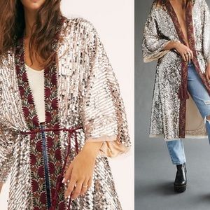 Nwt sequined free people kimono from free people size small